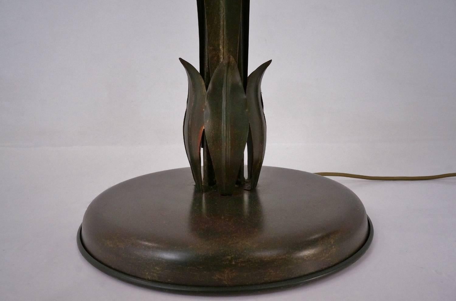 Italian Tole Floor Lamp, Gilt Metal by 'LS Italy', 1970s, Italian 4