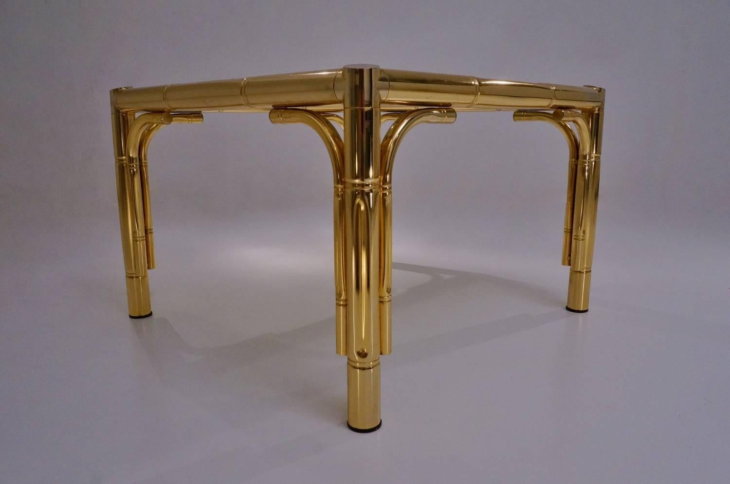 Maison Baguès Tables, Pair in Brass Bamboo Effect, 1970s, French 1