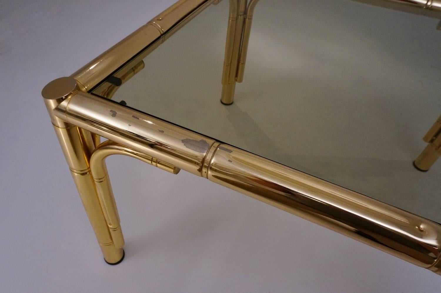 Maison Baguès Tables, Pair in Brass Bamboo Effect, 1970s, French 4