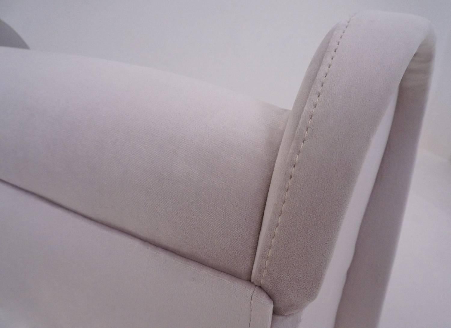 Marco Zanuso Style Senior Armchair, Available in 25 Colors of Velvet, Italian For Sale 3
