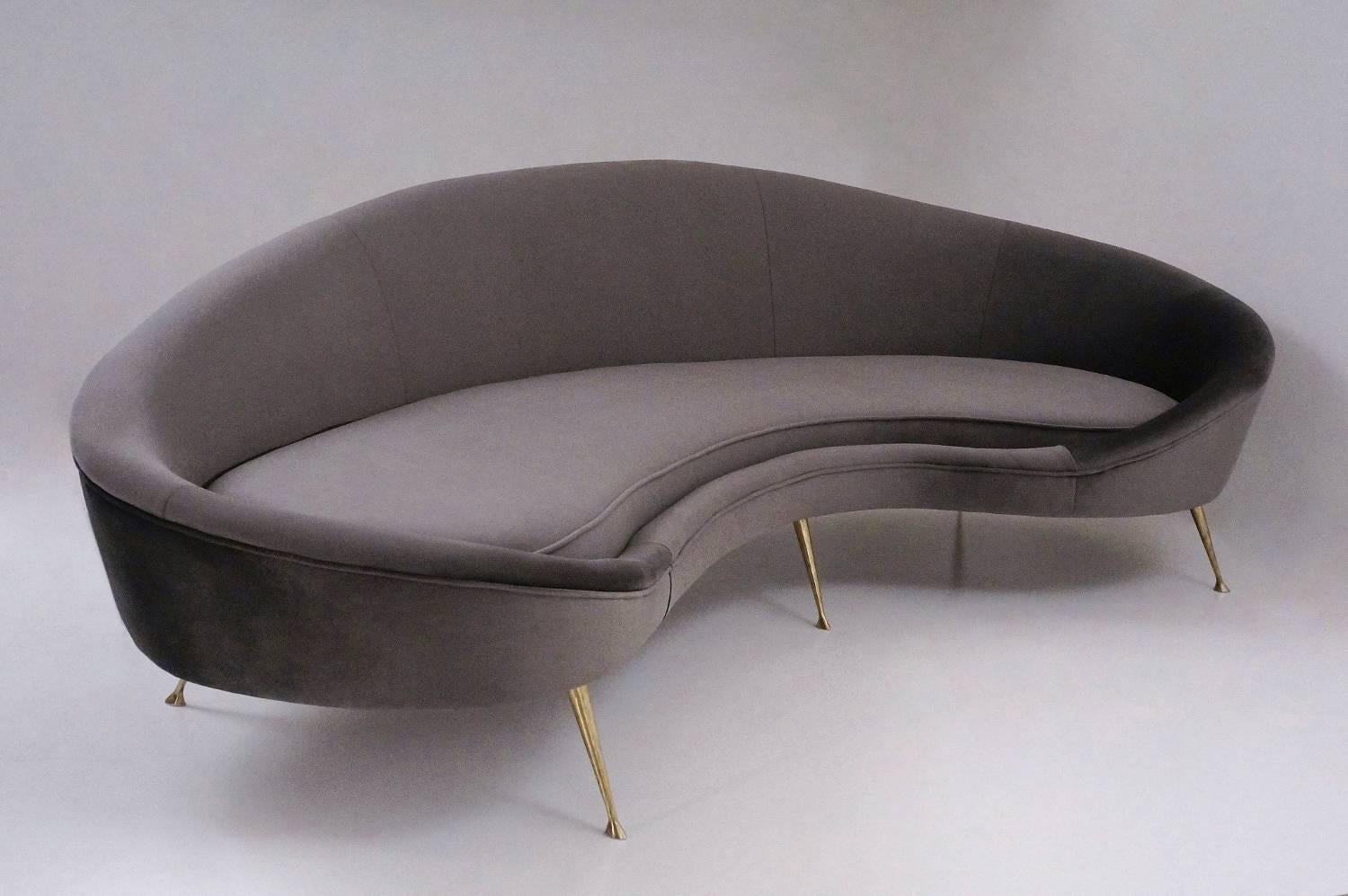 Kidney Shaped Sofa Available in 25 colors of velvet, Italian 1