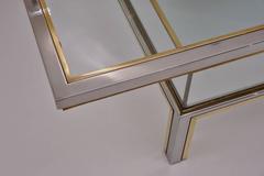 Romeo Rega Signed Coffee Table Sliding Top, Brass and Chrome, 1970s