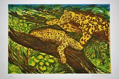 Malcolm Morley Print Leopards from the Odysseys of Enoch Suite, 1986, American