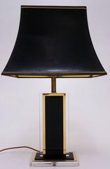 Romeo Rega Lucite and Brass Table Lamp, circa 1970s, Italian