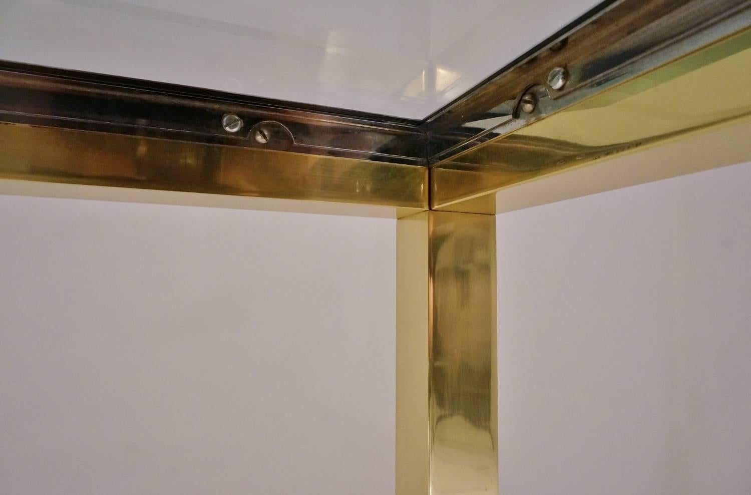 Willy Rizzo Console Table, Brass and Chrome, 1970s, Italian 2
