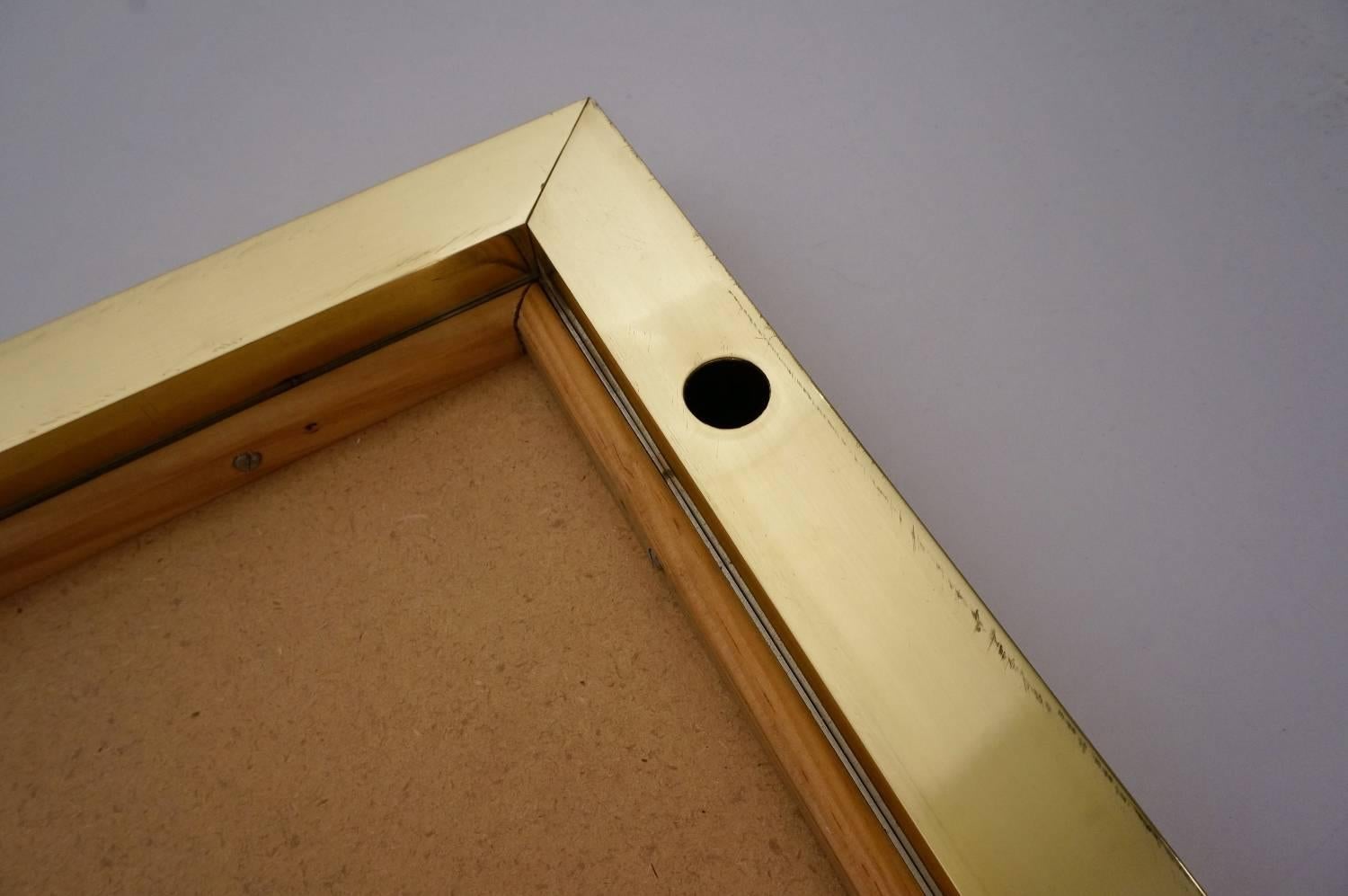 Willy Rizzo Wall Mirror, Brass and Chrome, circa 1970s, Italian 4