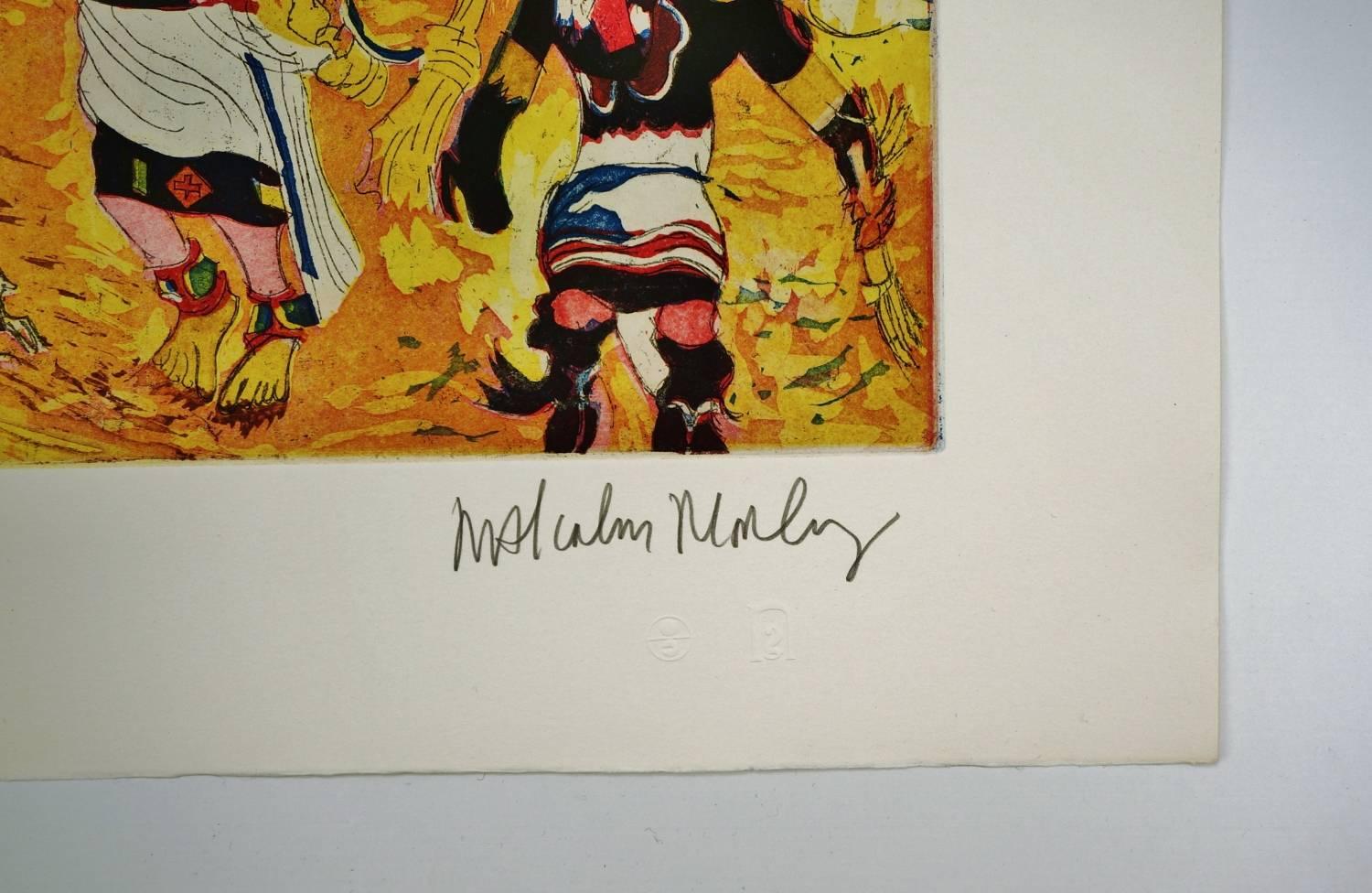 Etched Malcolm Morley Print ‘Cradle of Civilization with American Woman’, American For Sale