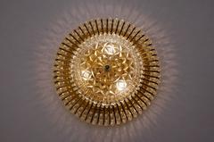 Hillebrand Brass, Glass and Lucite Bead Large Pair of Lights, circa 1960s German