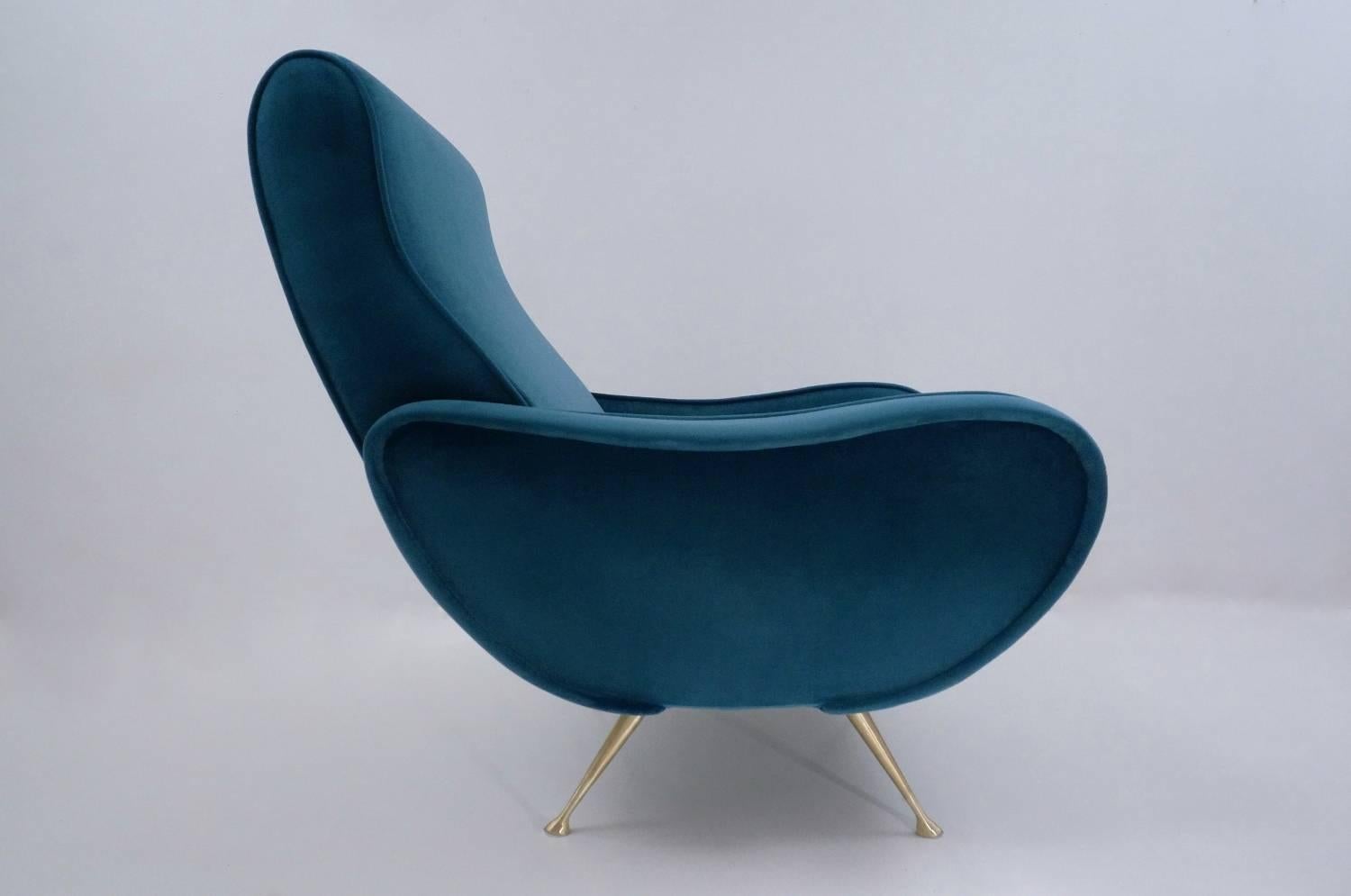 Mid-Century Modern 1950s Style Armchair Newly Made to Order in 25 Colors,  Italian For Sale