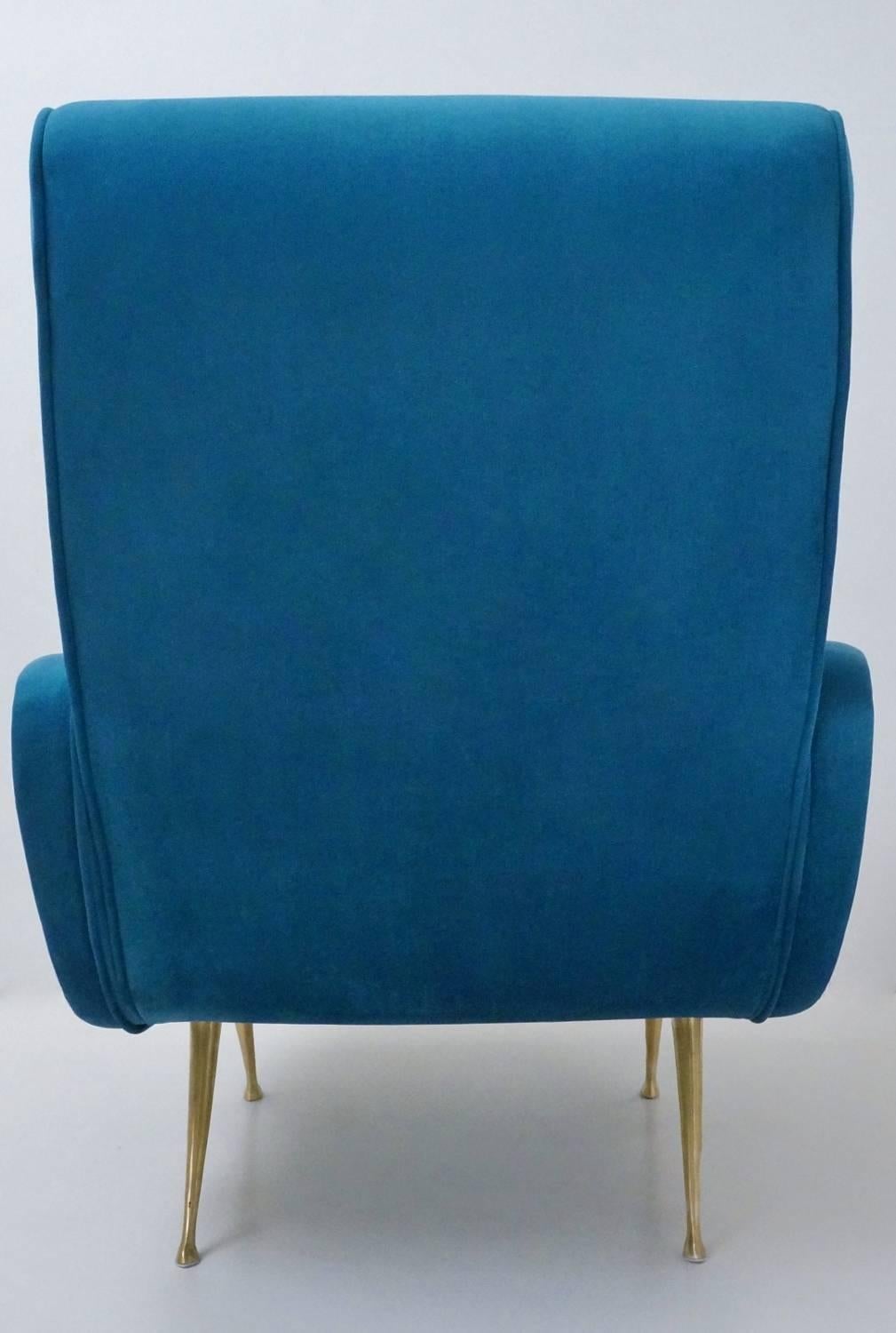 1950s Style Armchair Newly Made to Order in 25 Colors,  Italian For Sale 2