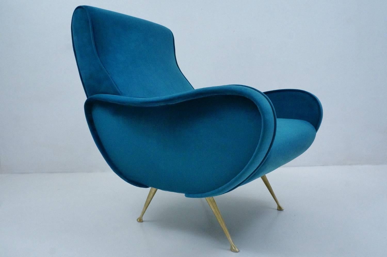 1950s Style Armchair Newly Made to Order in 25 Colors,  Italian For Sale 3