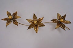 Brass Flowers Ceiling or Wall Light by Massive Lighting, circa 1970s, Belgian