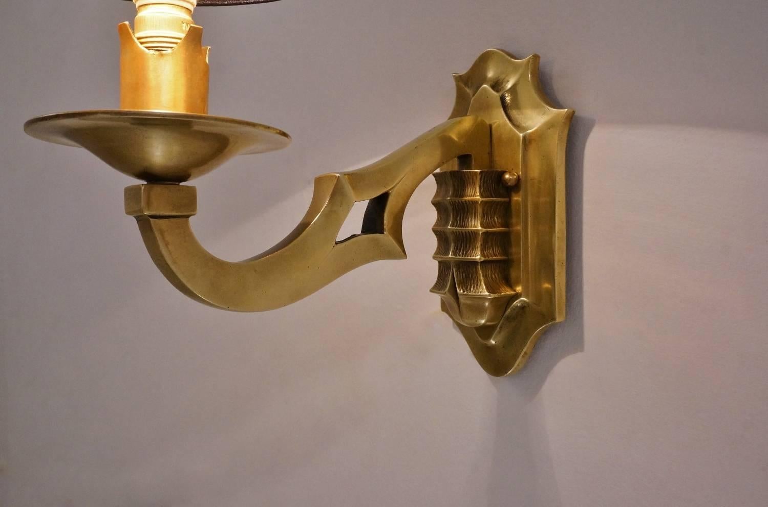 Late 20th Century Maison Baguès Wall Lights Bronze in the Chinoiserie Style, circa 1970s, French