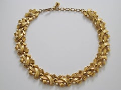 Trifari Vintage Pearl on Gold Tone Necklace, circa 1950s, American