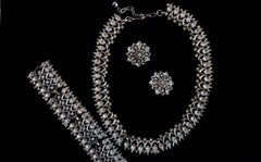 Trifari Set Necklace, Bracelet and Earrings, circa 1950s, American