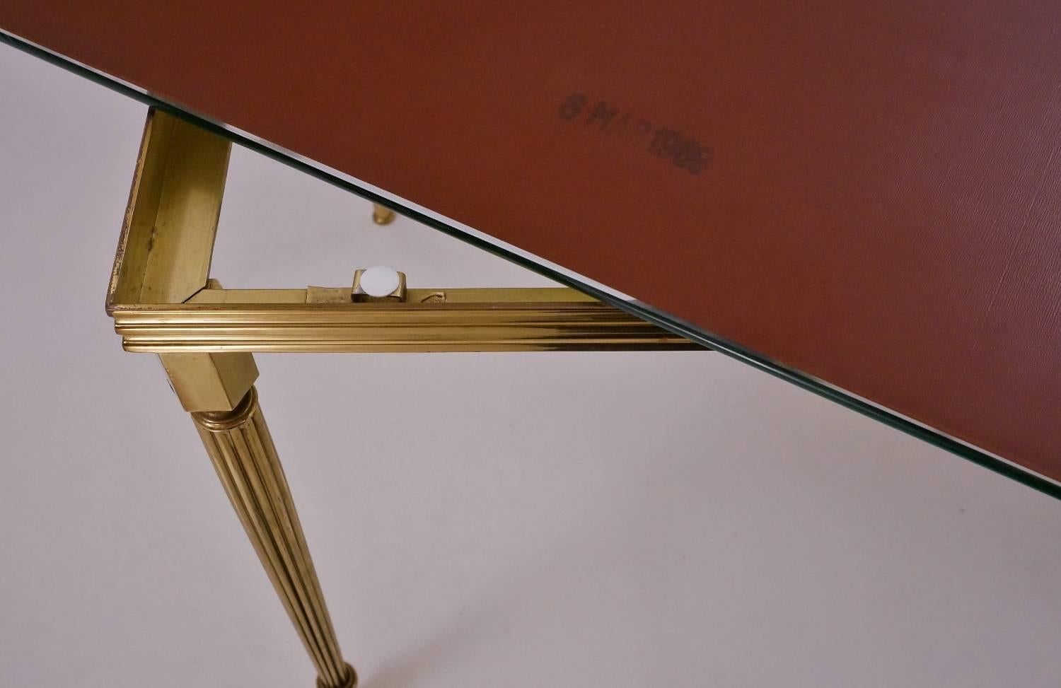 Maison Baguès Nesting Tables, Brass and Mirror, 1969, French 5