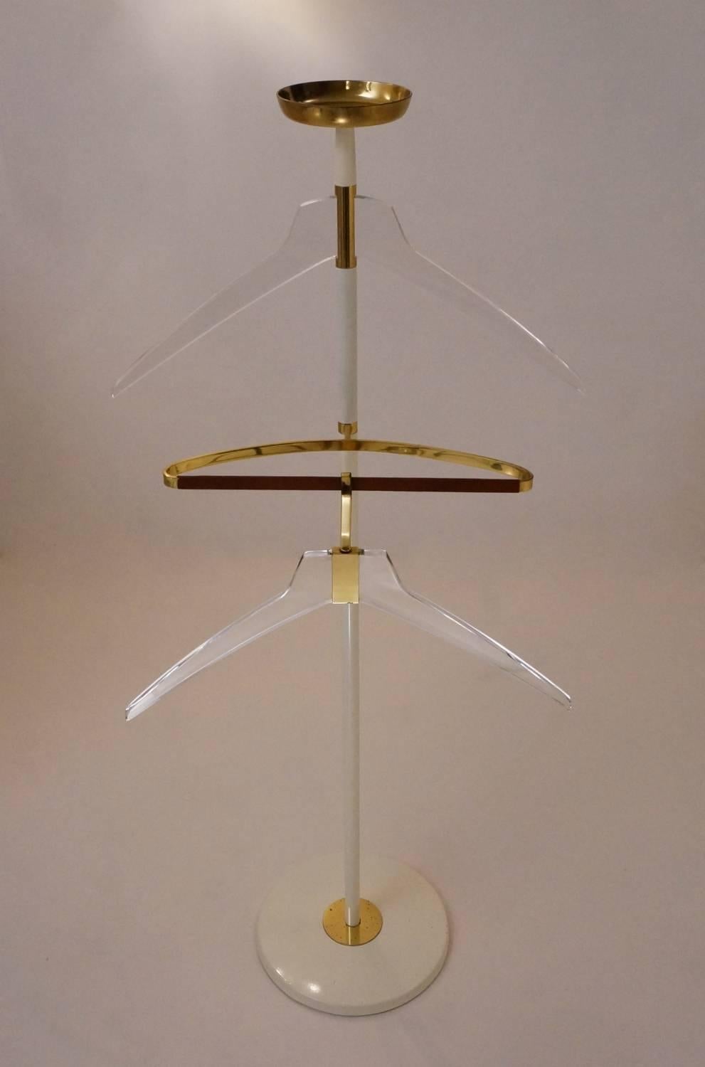 Lucite and Brass Valet Stand, Charles Hollis Jones, circa 1970s, American 2