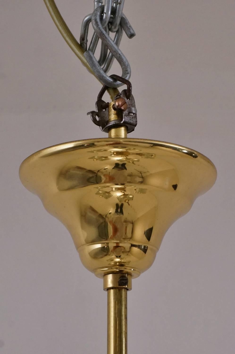 Kalmar flower chandelier glass & brass, 1965, Sische Lighting 2