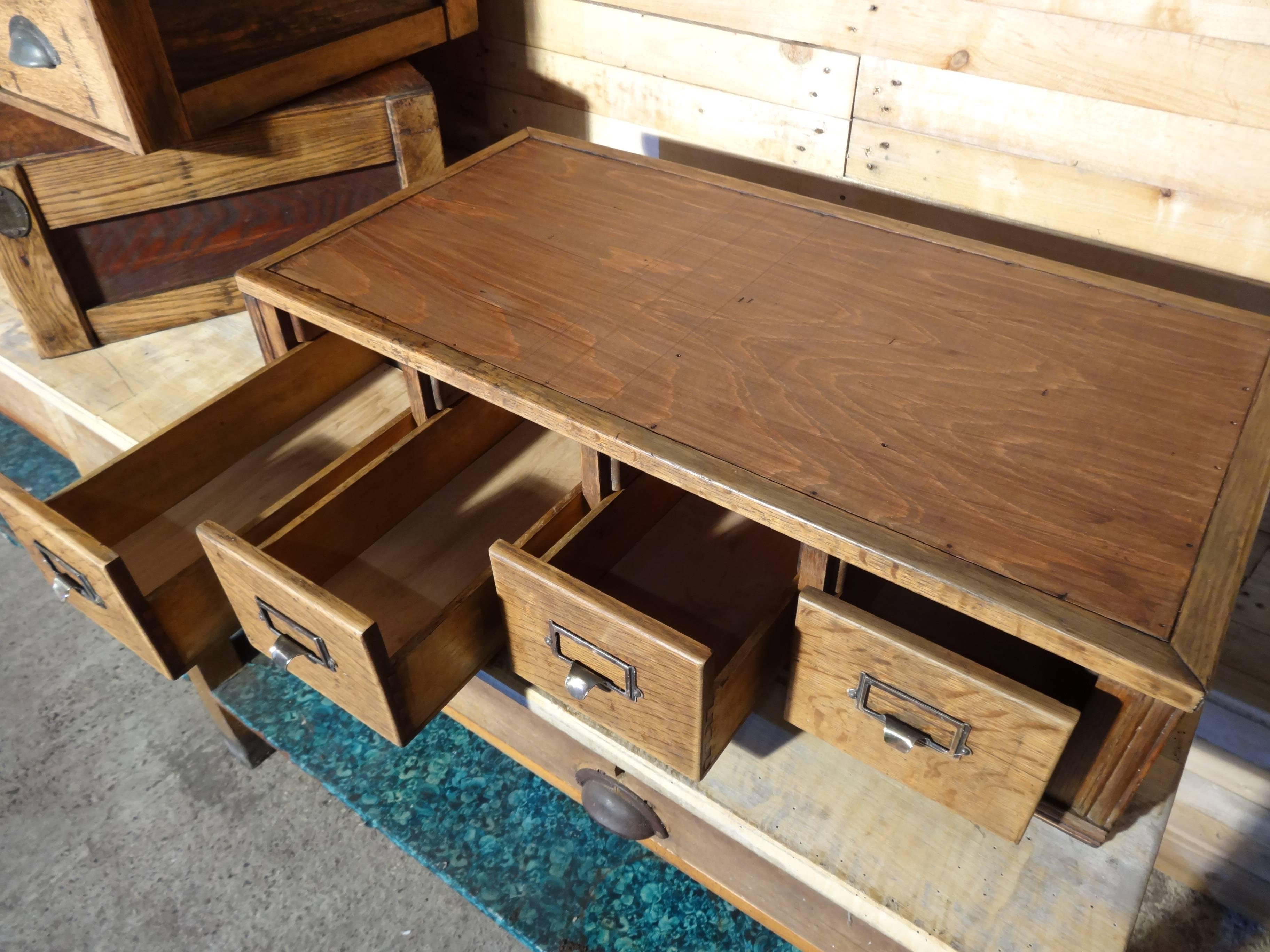 English Large Set of Air Ministry Vintage Oak Drawer Unit, circa 1943 In Excellent Condition In Markington, GB