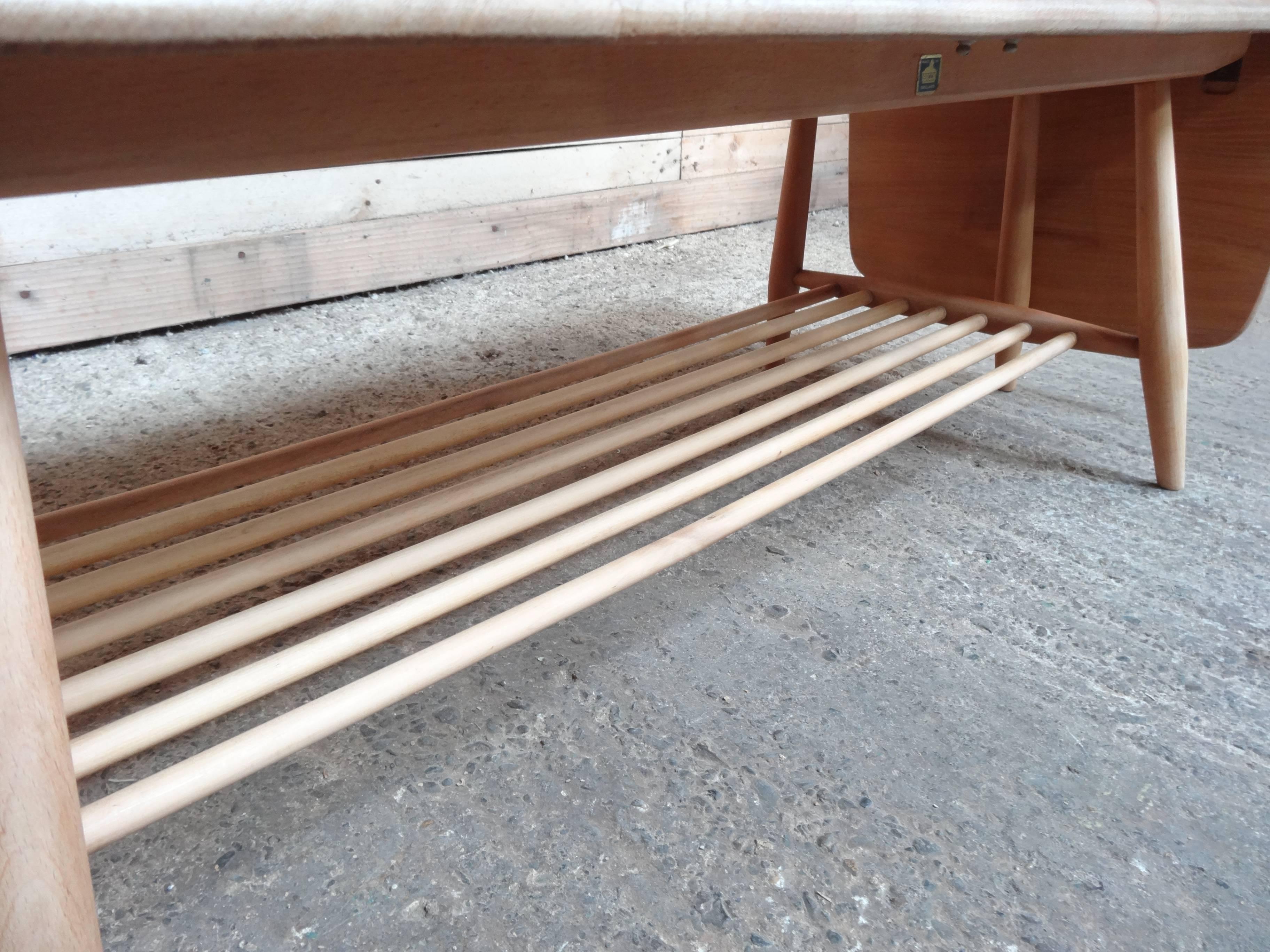 20th Century Extra Large 1960s Ercol Dropdown Ladder Rack Elm or Beech Coffee Table