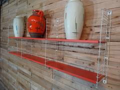 1960s Rare White Laddes Orange Modular Tomado Wall Unit Designed by A. Dekker
