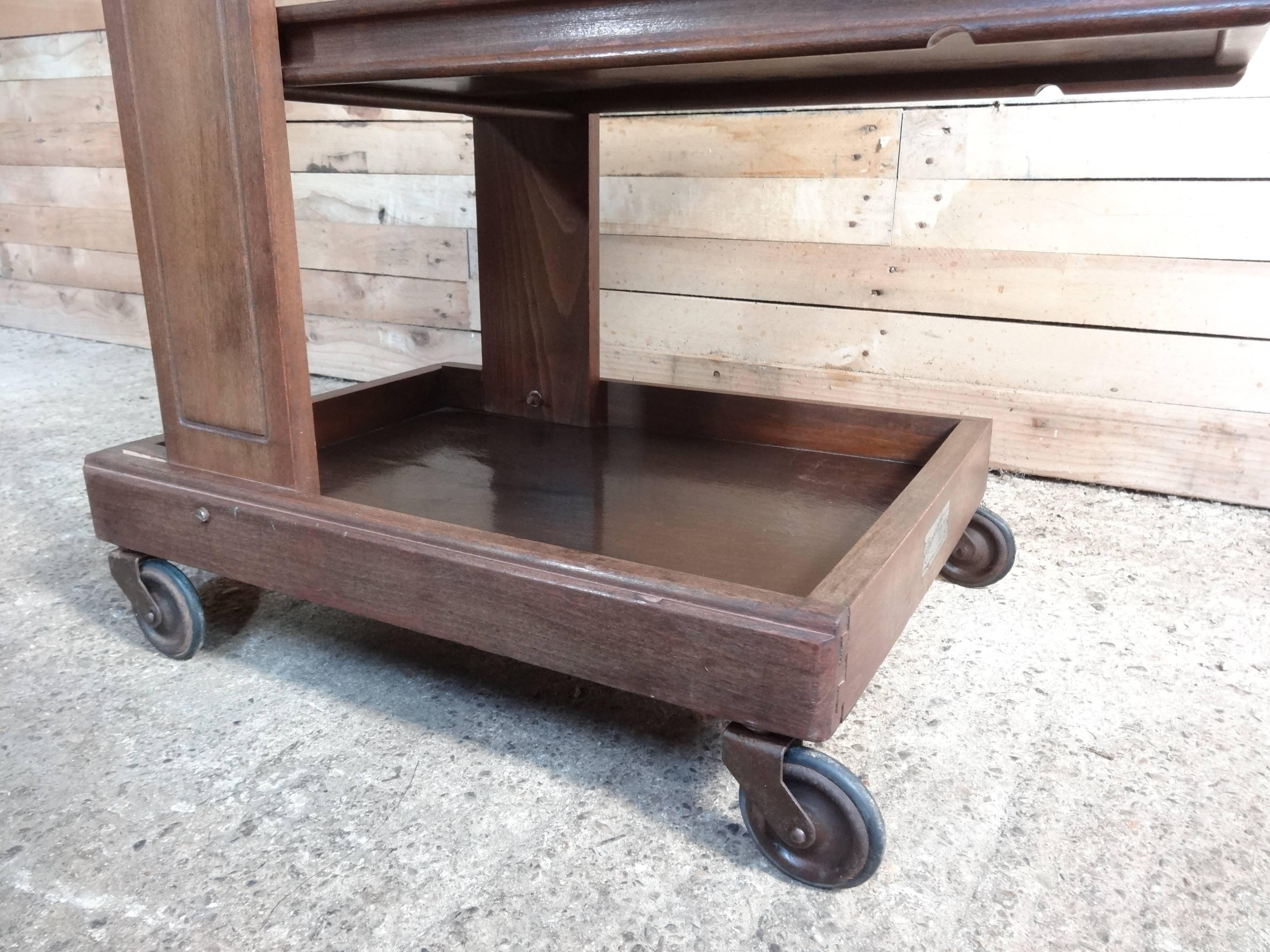 Arts and Crafts Rare Arts & Craft Compactable Serving Trolley with Removable Trays 'Labeled'