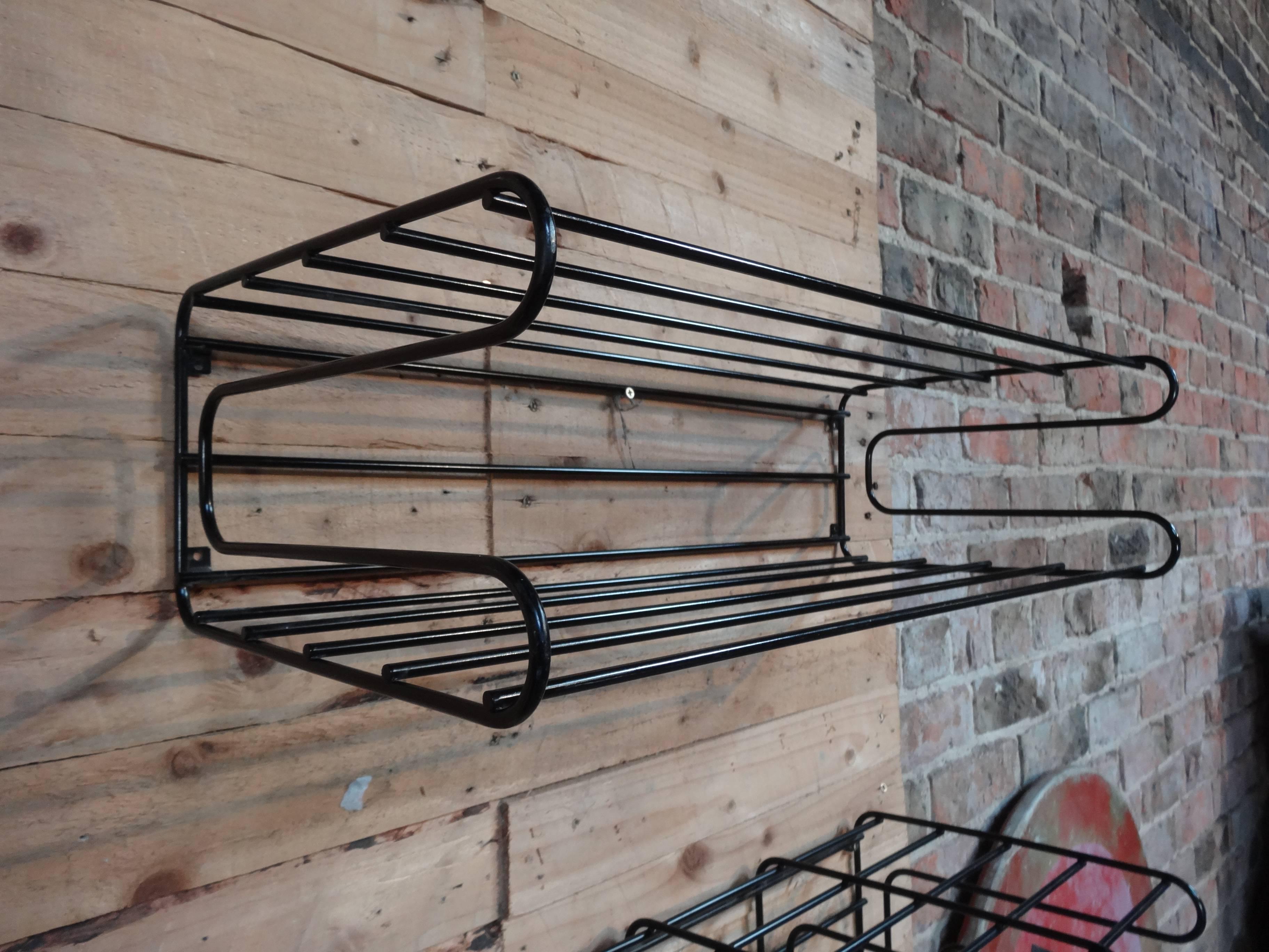 Mid-Century Modern Vintage 1960s Tomado Black Metal Coatrack and Hat Rack