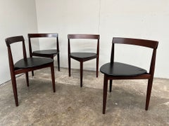 Pair of 1950s Danish Teak Hans Olsen “Roundette” Triangular Chairs by Frem Røjle
