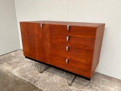 Small Scandinavian-Style English Sideboard, 1960s – Polished Metal Handles