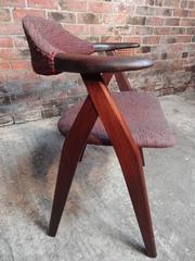 The Modernity, 1960, Teck massif Tijsseling Chaise à accoudoir Cowhorn