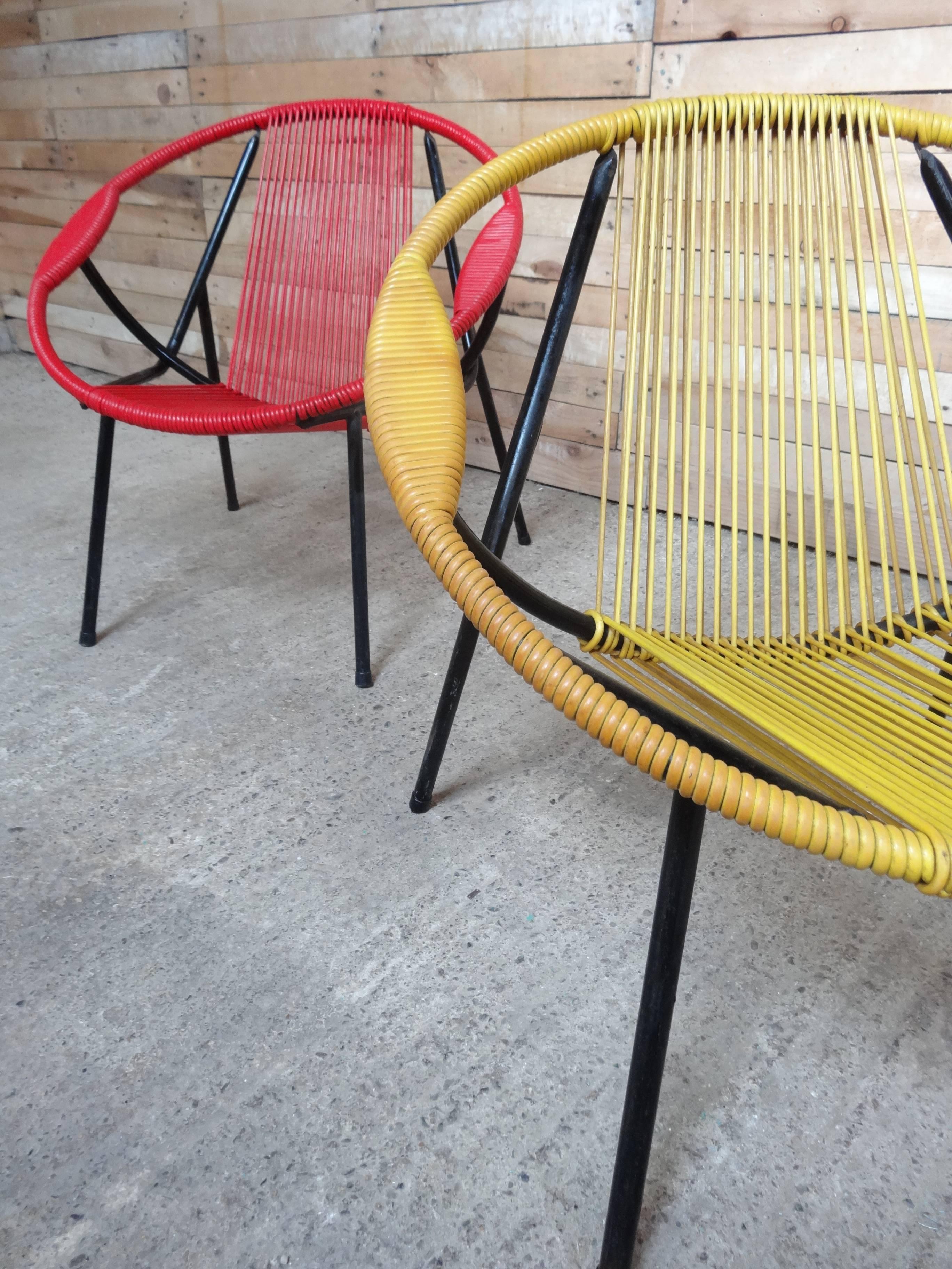 Italian Mid-Century Modern 1960s Extremely Sought After Spaghetti Set of Chairs For Sale