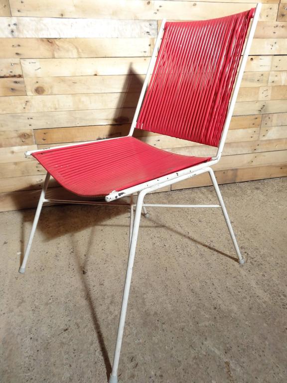 Vintage Retro 1950's Pair of French Red and Blue wire chairs For Sale at 1stDibs retro wire chair