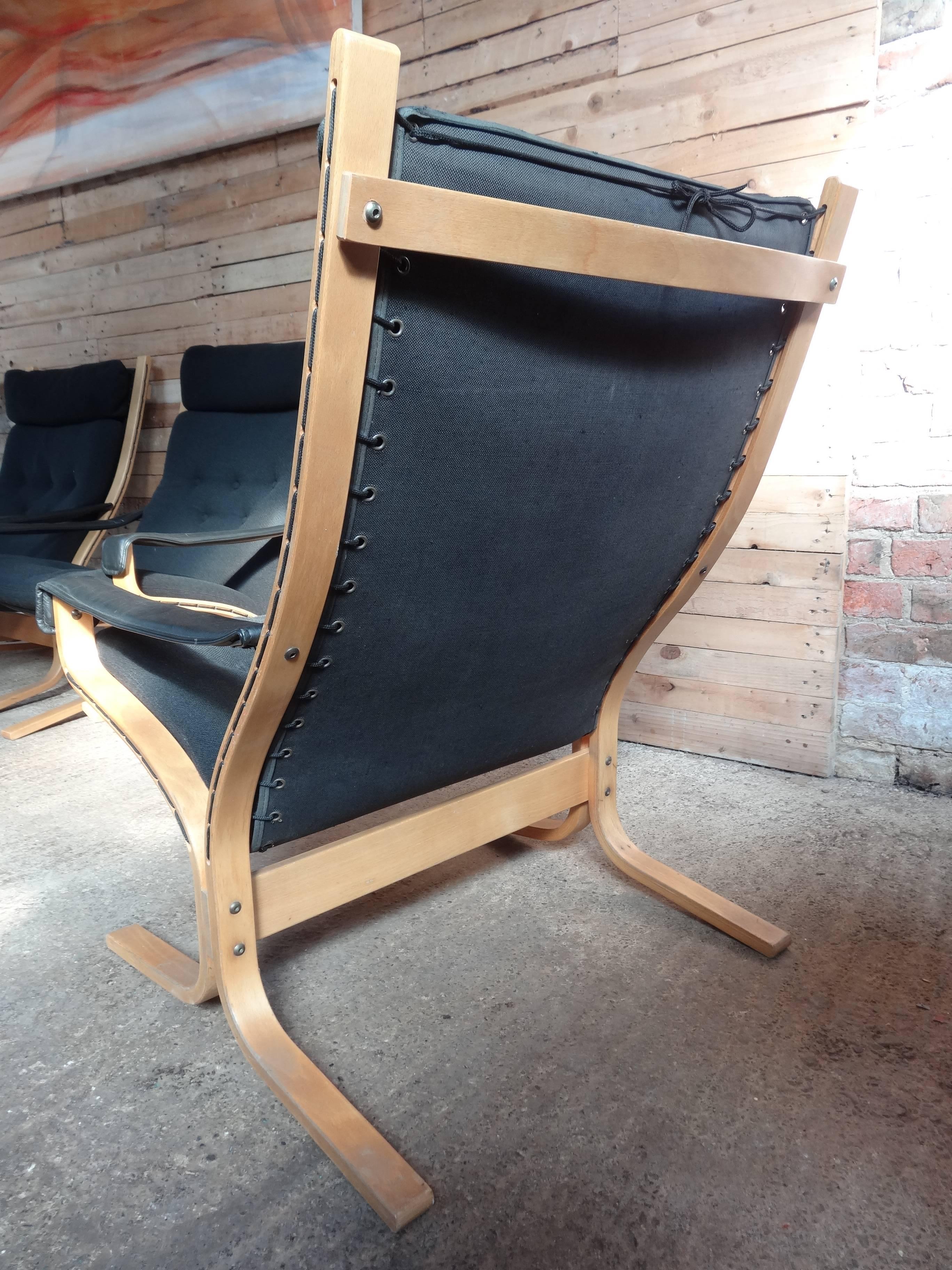 20th Century Sought After Vintage Original Scandinavian Ingmar Relling Bentwood Siesta Chairs For Sale