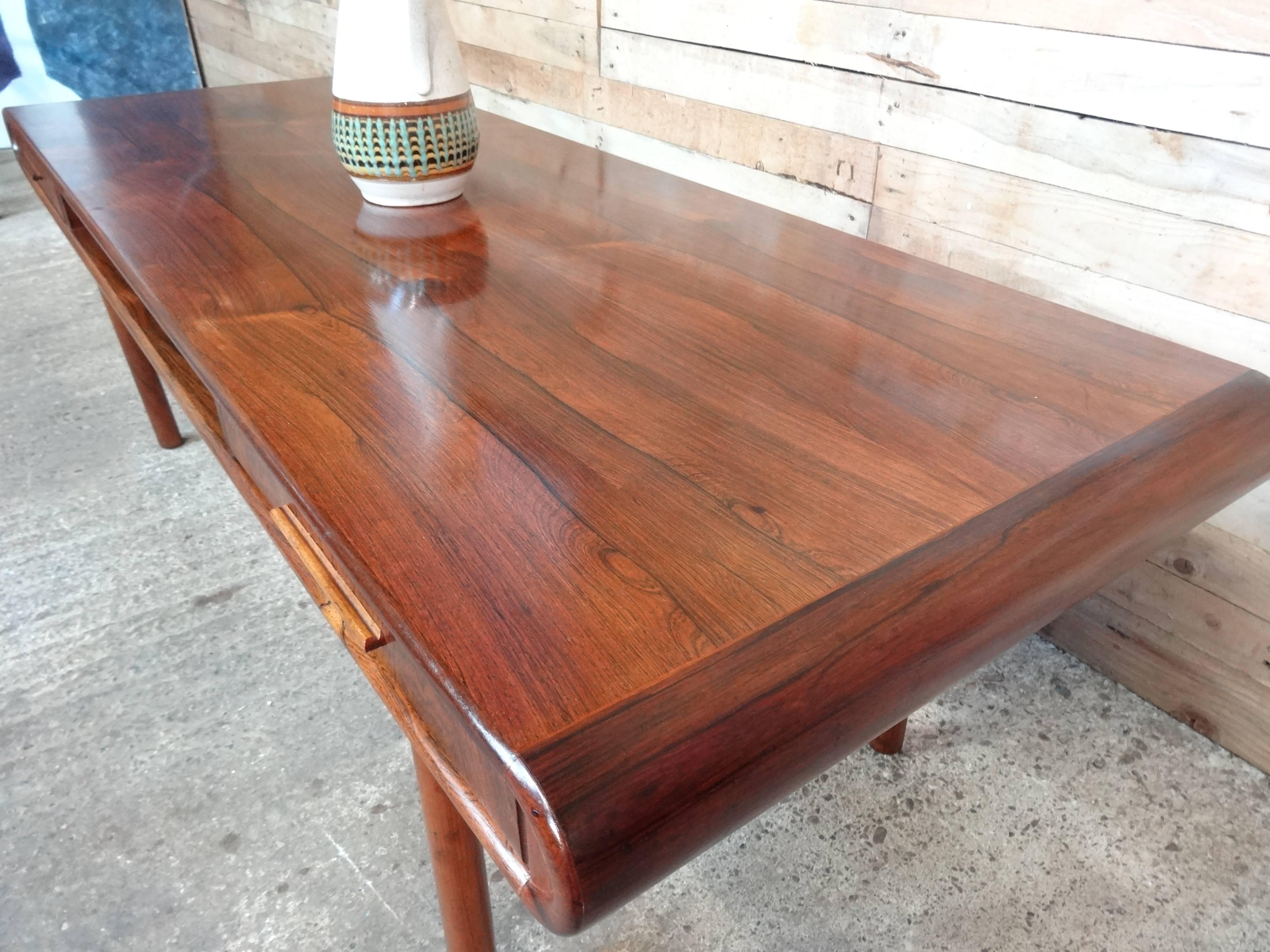 rosewood coffee table with drawers