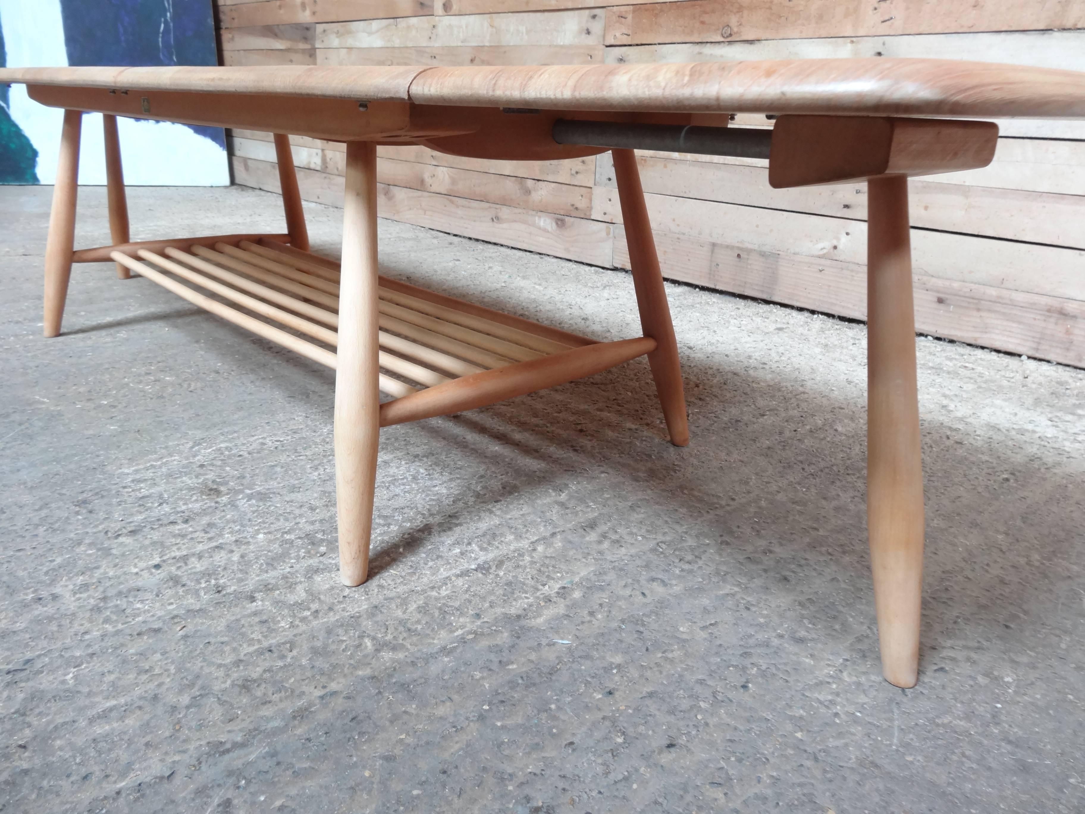 Extra Large 1960s Ercol Dropdown Ladder Rack Elm or Beech Coffee Table 4