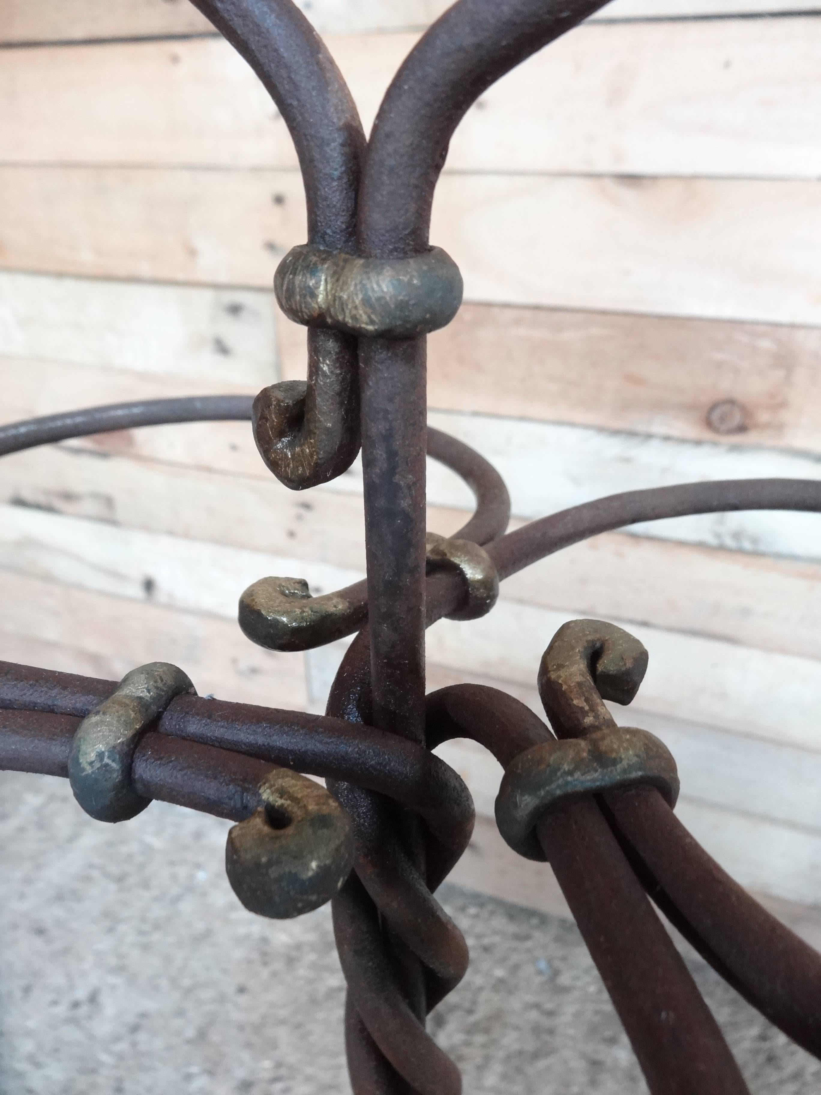 19th Century Sought After circa 1880 Vintage French Wrought Iron Umbrella Stand
