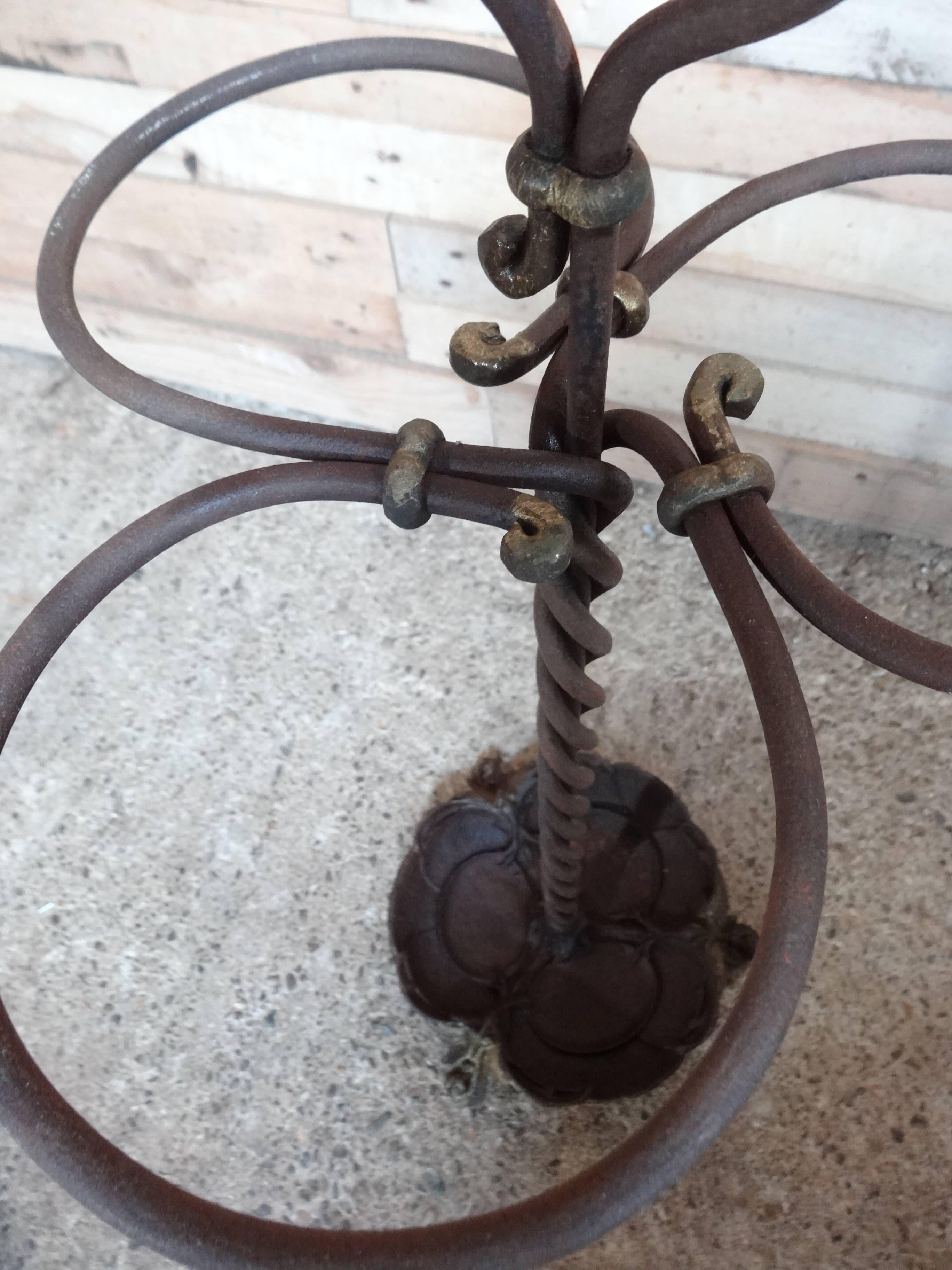 Sought after circa 1880 vintage French wrought iron umbrella stand.