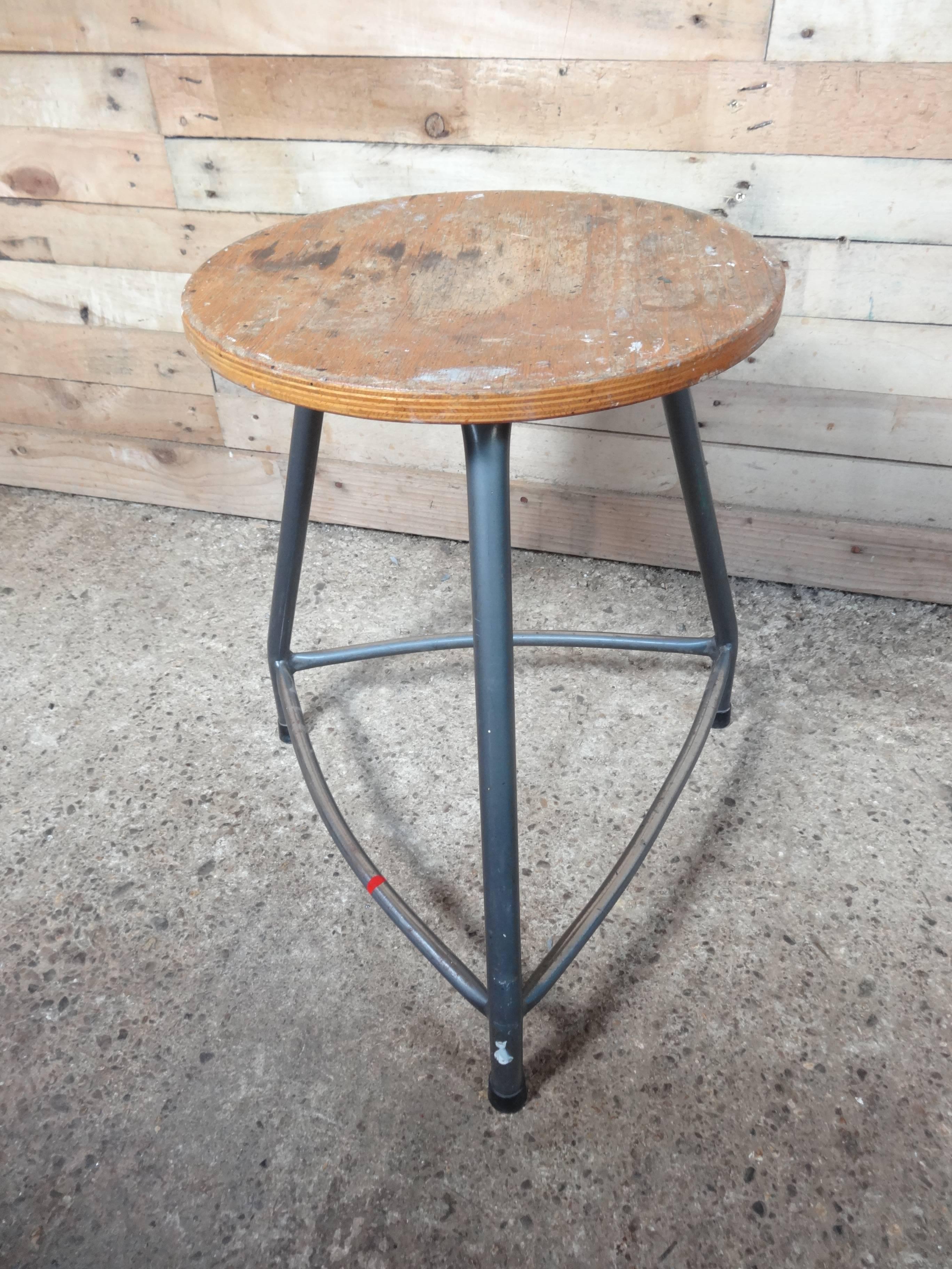 20th Century Original 1960s retro vintage French Painters Stool For Sale