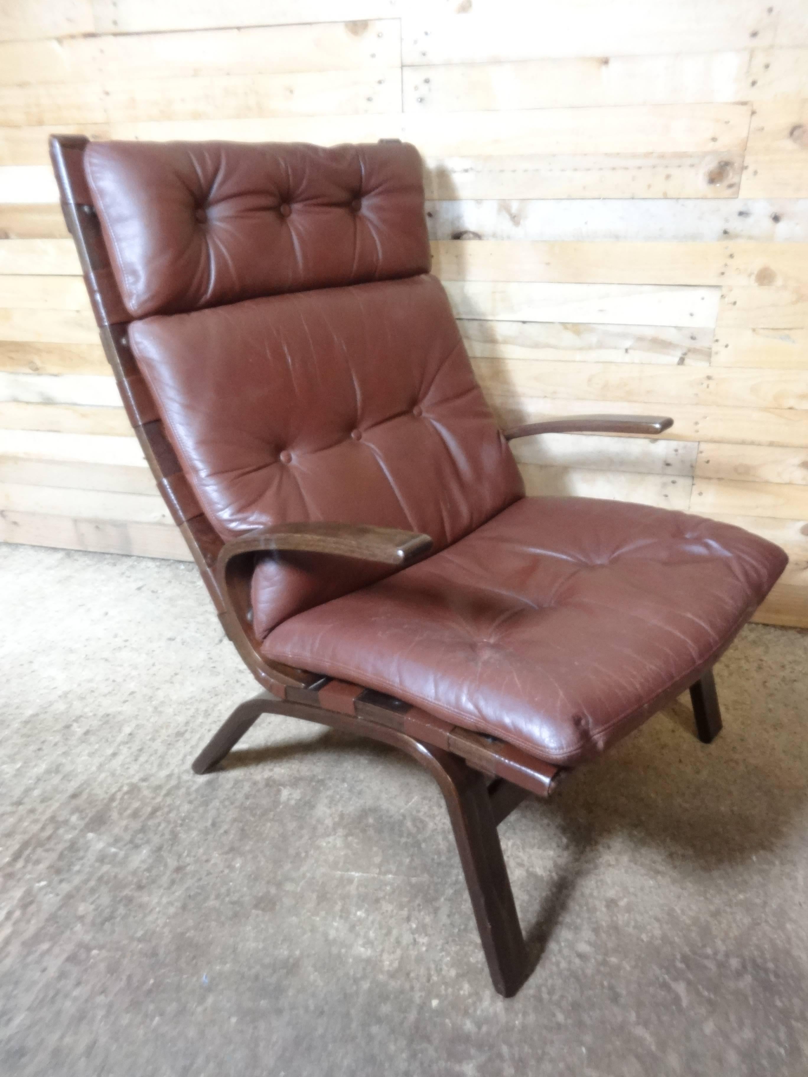 Mid-Century Modern, 1960, Retro Danish Ingmar Relling Siesta Lounge Chair In Good Condition For Sale In Markington, GB