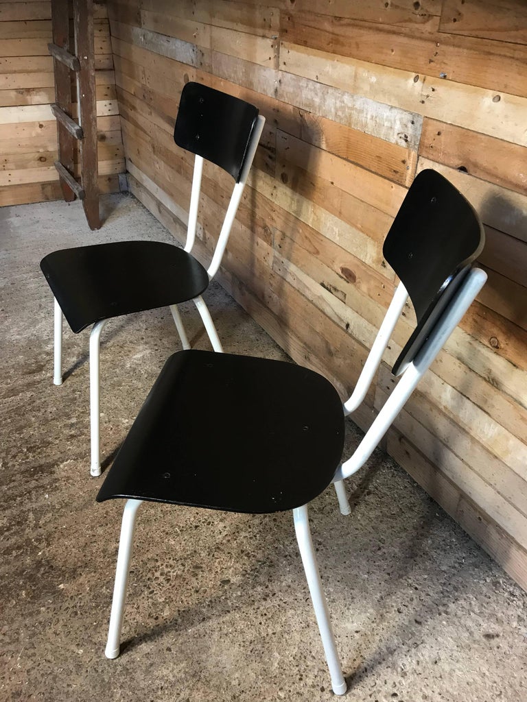 1950s Vintage Retro metal framed Black and White Chairs For Sale at 1stDibs retro metal chairs