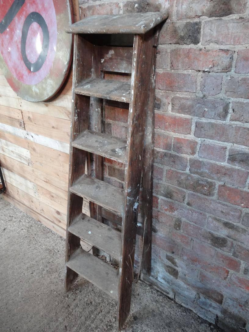 French Provincial 1900s French Vintage Fruit Picking Painting Ladder Library Ladder /Shop Display For Sale