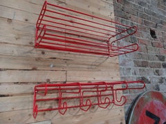 Vintage 1960s Tomado Red Metal Coatrack and Hat Rack