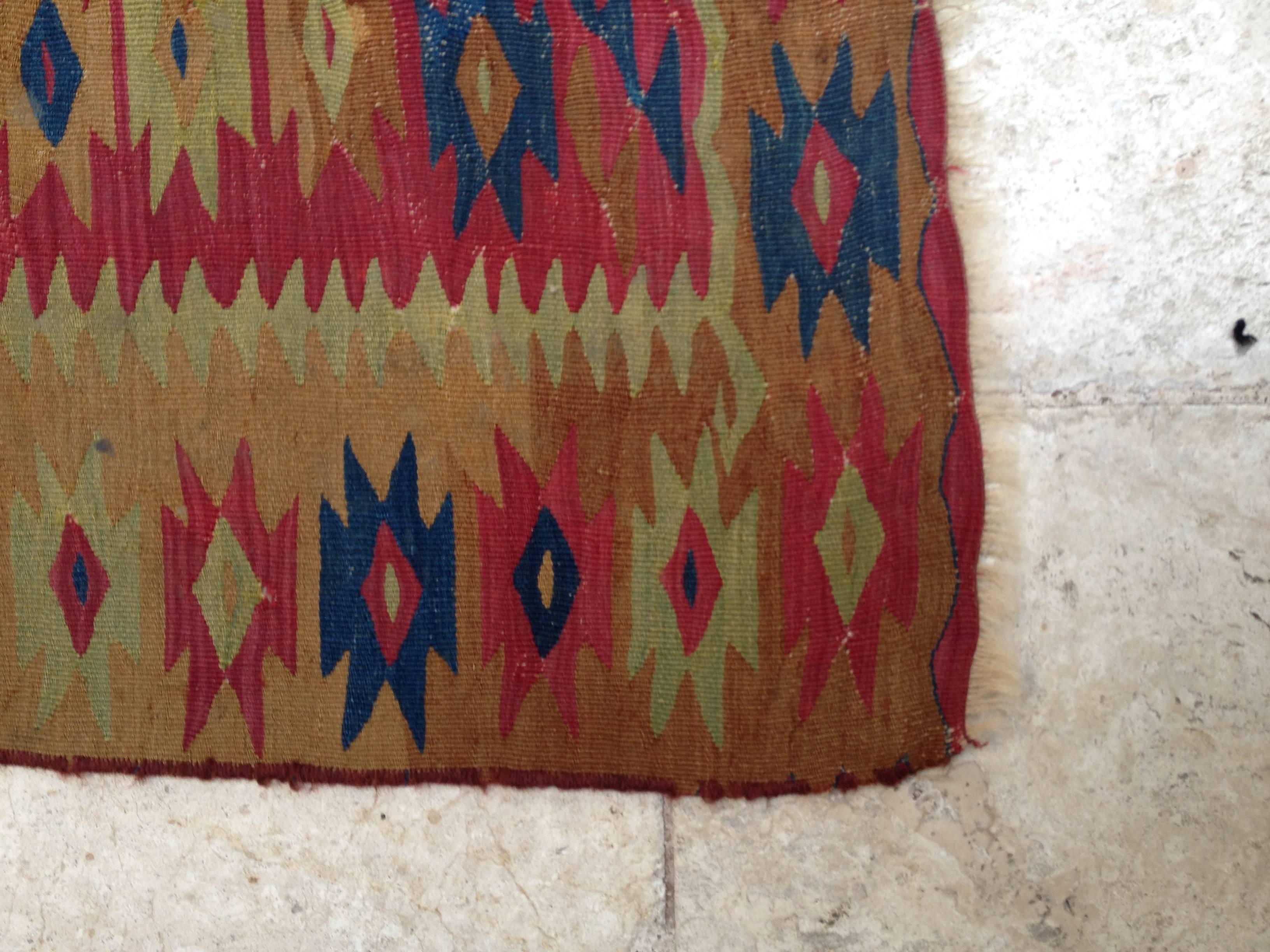 Fine Charcoy Kilim,
Central Anatolia,
Turkey,
1930s
Wool, flat-weave
Some wearing in areas (can be seen in photos)

Size: 234x175cm

 