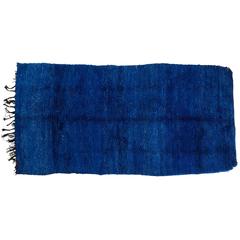Mid-Late 20th Century Blue Beni M'Guild Rug, Morocco