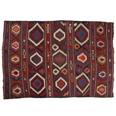 Antique Late 19th Century Azerbajan Kilim Rug