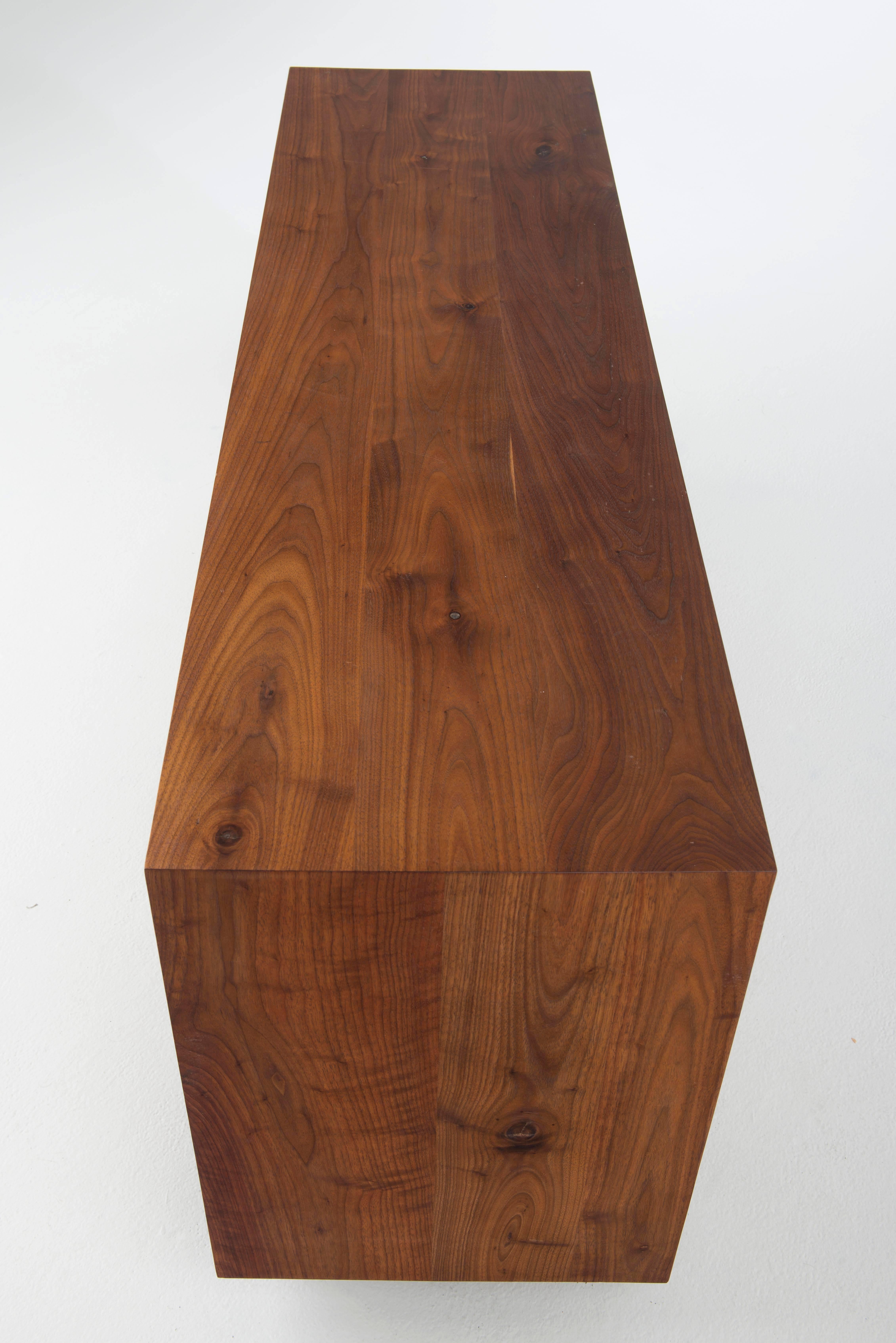 American Sweep Cabinet in Black Walnut and Live Edged Butternut with Hand-Turned Legs