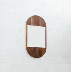 June Mirror, Large in Carved Walnut and Hand-cut Mirror