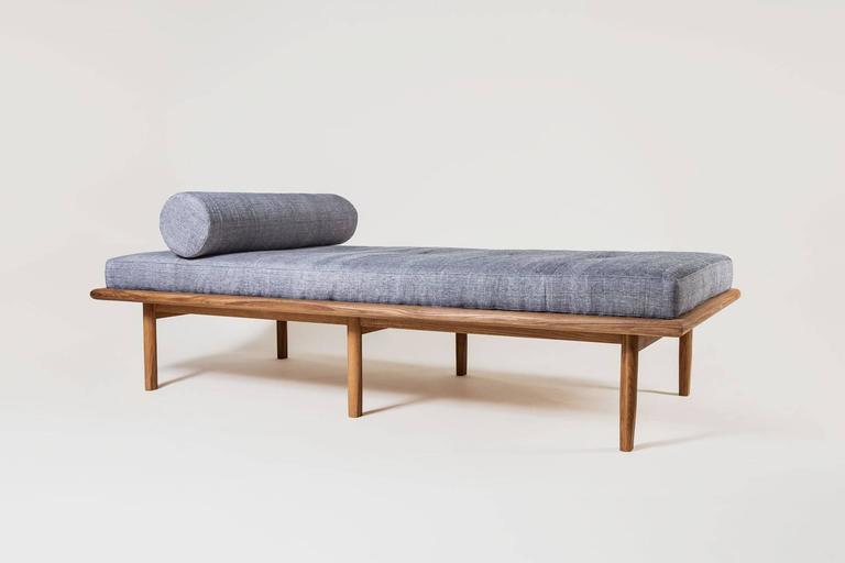 Contemporary Sylva Daybed with Hand Pleated Upholstery and Scandinavian White Oak For Sale