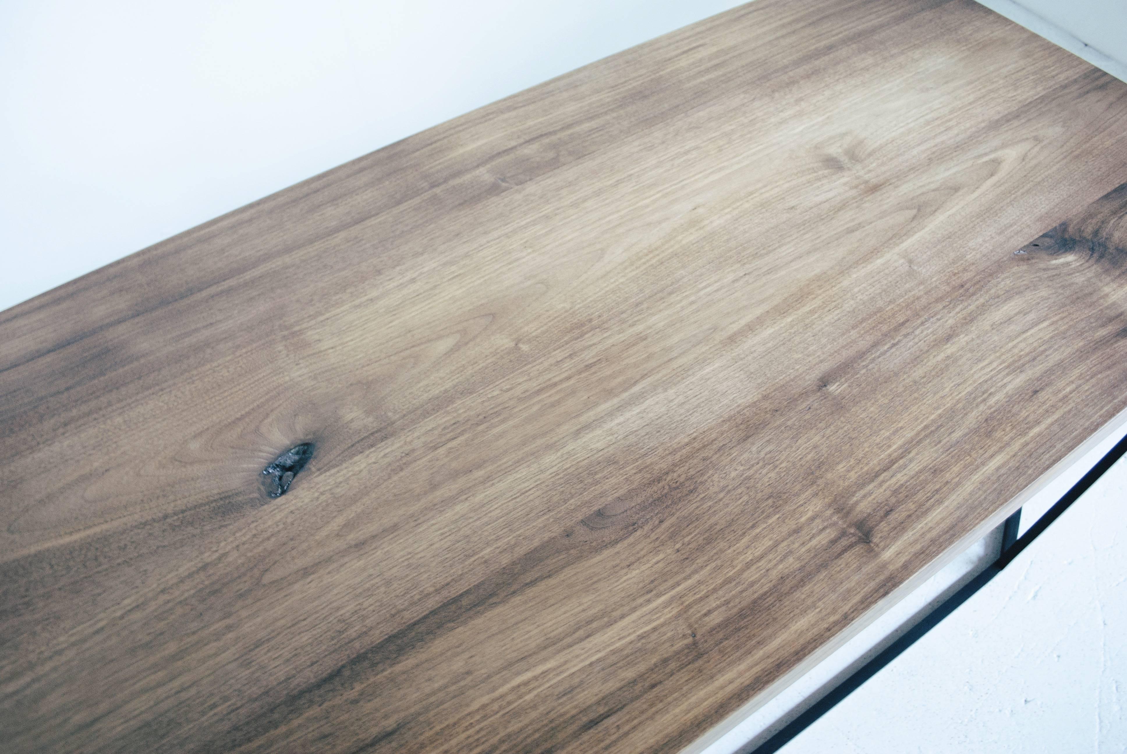 American Dusk Coffee Table, Small in Walnut and Blackened Steel