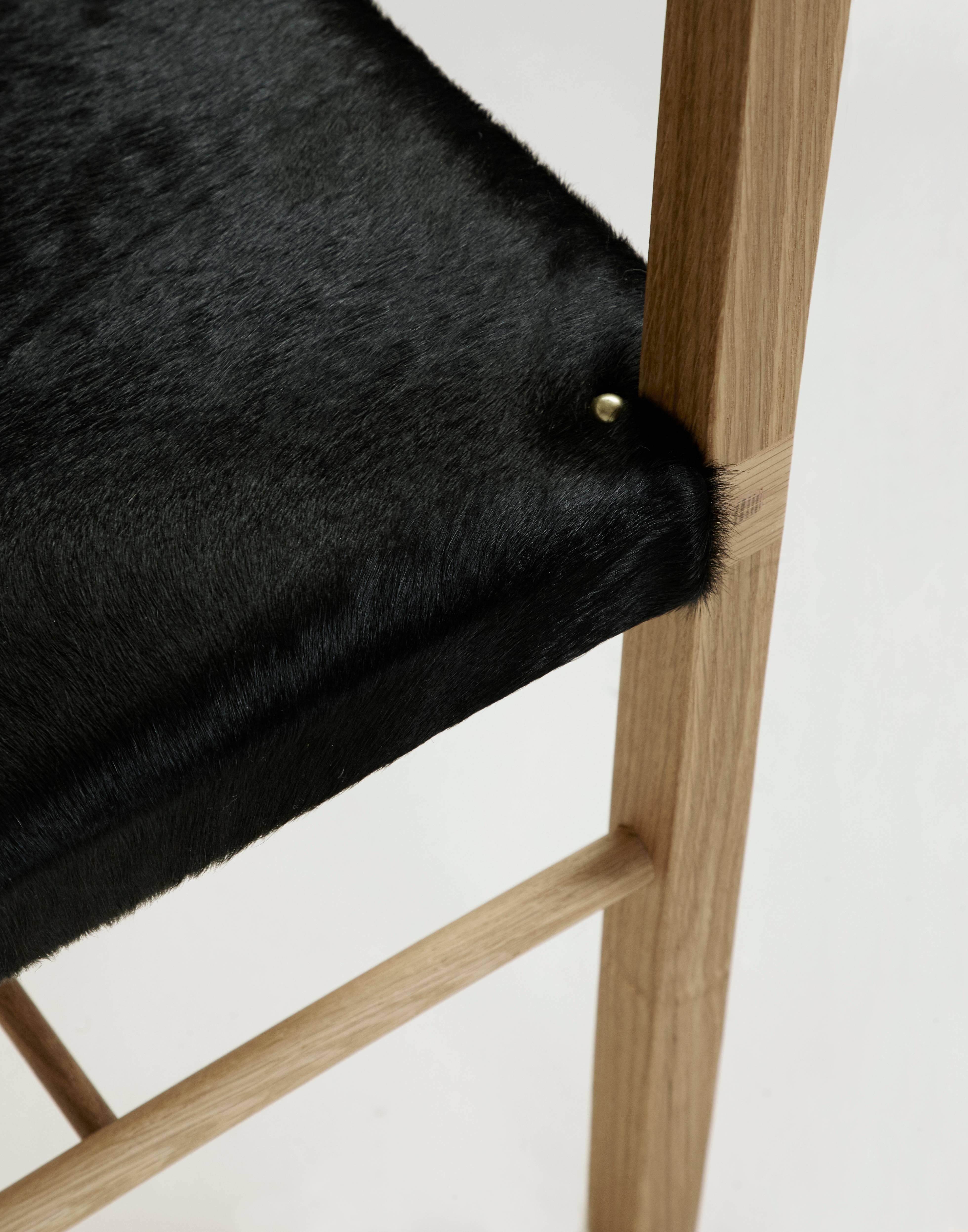 Limited-Edition Soren Chair in White Oak and Ebony Hair-On Hide In New Condition In Brooklyn, NY